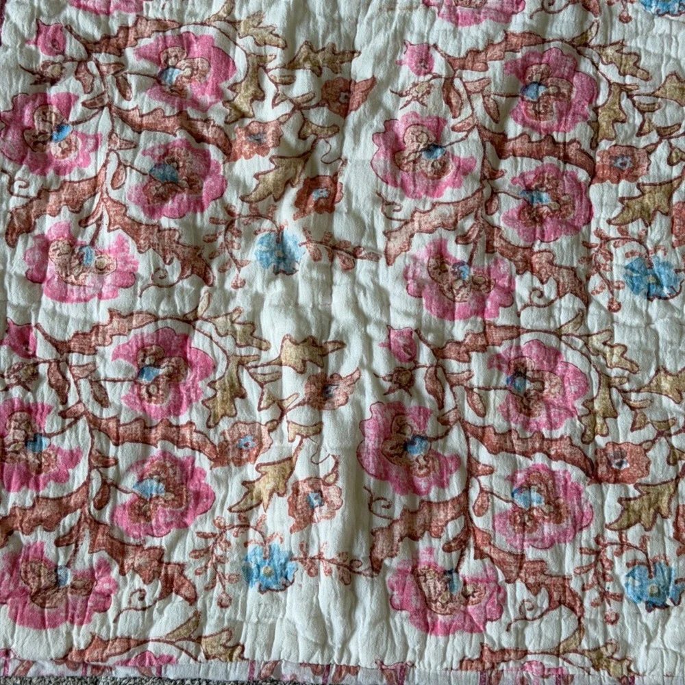 Anthropologie Home Block Printed Fields Pillow Shams Set of 2 Standard Size
